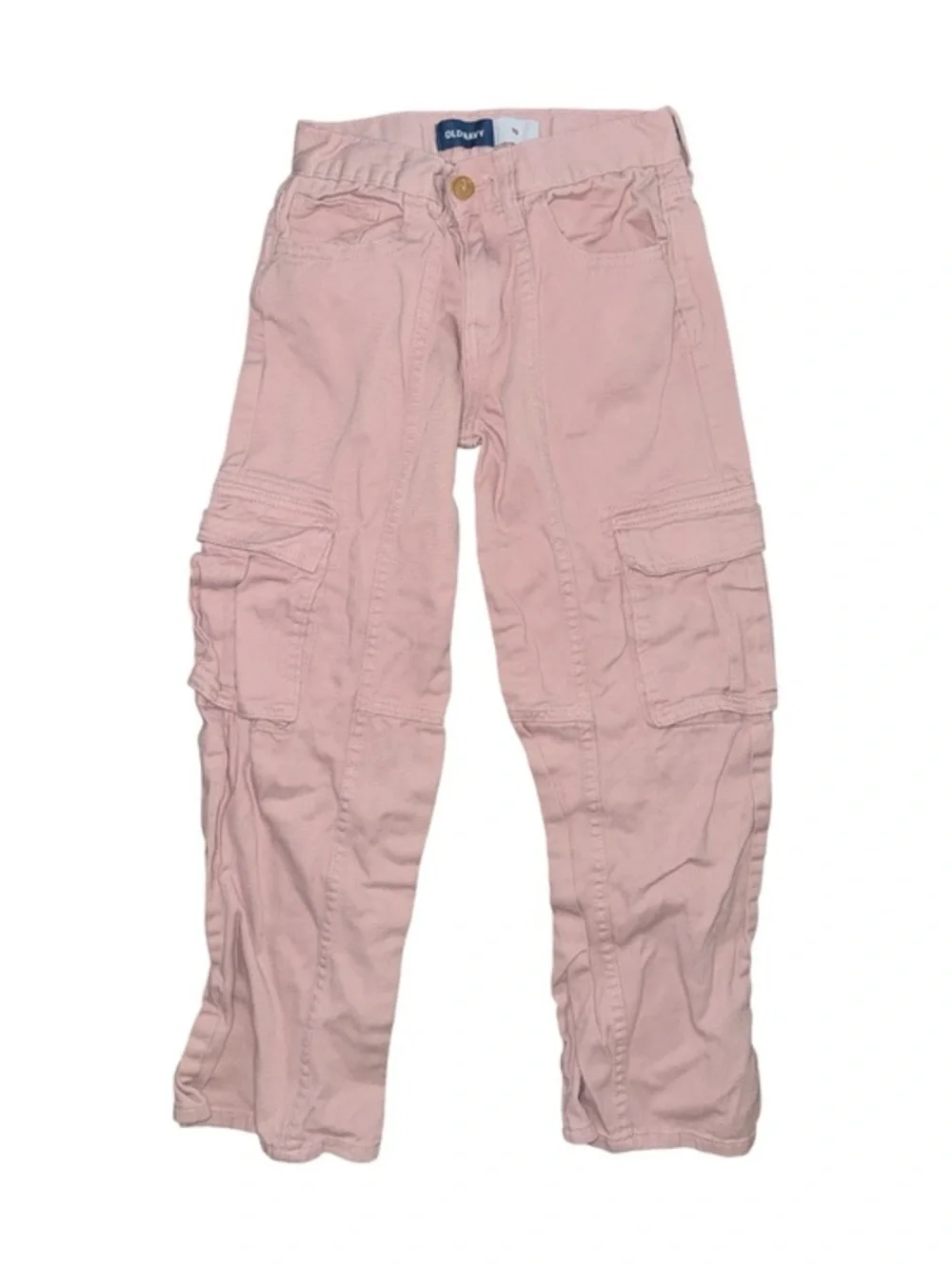Old Navy Light Pink Cargo Pants for Girls Size 10 Casual 100% Cotton Pastel Pant